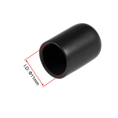 uxcell 20pcs Rubber End Caps 11mm ID Vinyl Round Tube Bolt Cap Cover Thread Protectors Black