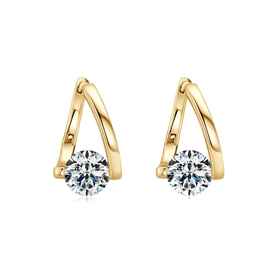 Halolux Lymphvity Germanium Earrings - Dainty CZ Zircon Acupressure Earrings for Lymphatic Drainage Gifts (Gold)
