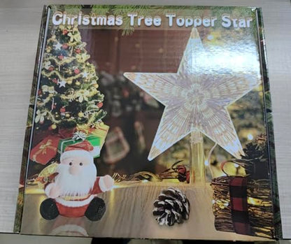 Christmas Tree Topper Farmhouse Christmas Decor Christmas Tree Decorations Rattan Natural Christmas Tree Star with 10 Warm LED Lights for Rustic Christmas Ornaments Holiday Seasonal Decoration 10 Inch