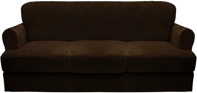 CUCRAF T Cushion Sofa Cover 4 Piece Slipcovers, Soft Thick Velvet Couch Cover