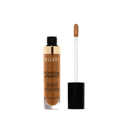Milani Conceal + Perfect Longwear Concealer Full Coverage Infused with Hyaluronic Acid & Vitamin E, Cover Dark Circles, Blemishes & Skin Imperfections for Long-Lasting Wear - Light Nude