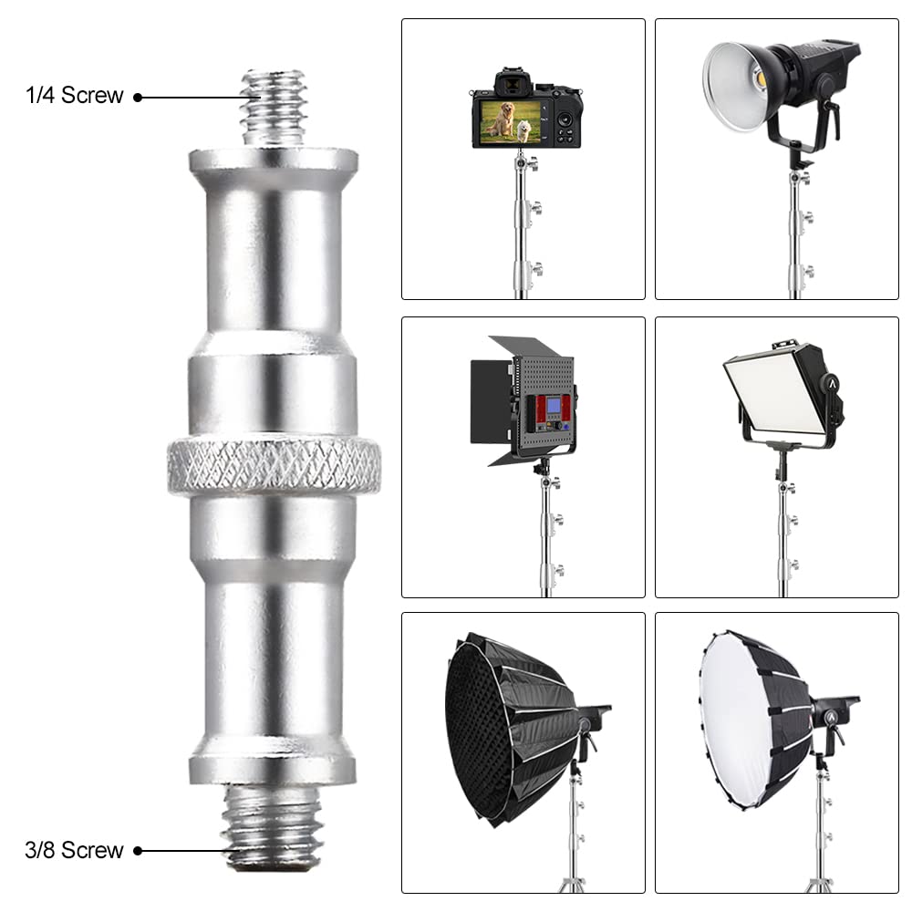 Heavy Duty Light Stand Tripod Stand for Photography, 9.19 Feet/2.8m Stainless Steel Light Tripods for Softbox, Speedlight, Strobe Light, Umbrella - Pack of 2