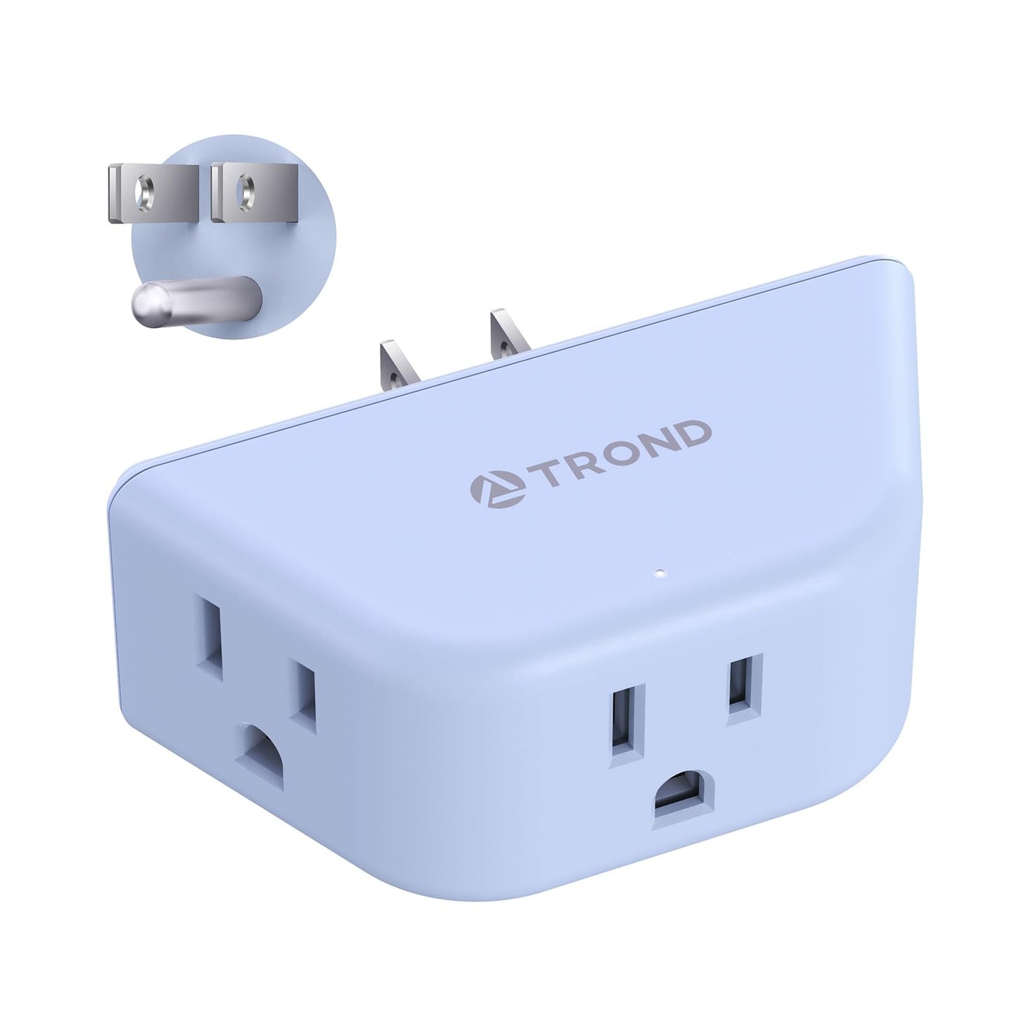 TROND Multi Plug Outlet Extender 2 Pack - Electrical Wall Splitter, 3 Way Angled Wall Outlet Adapter, Cruise Essentials, Small Multiple Plug Expander for Cruise Ship Home Office Dorm Room, White