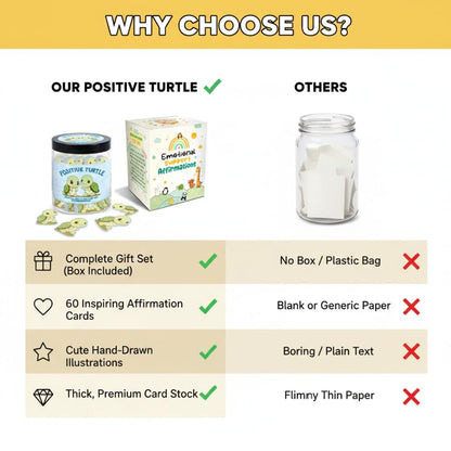 60 Positive Turtle Cards Jar, Emotional Support Affirmation Cards, Sea Turtle Gifts, Turtle Lover Gifts For Women, Teens, Friends, Coworkers, Christmas Turtle Decoration For Home Office