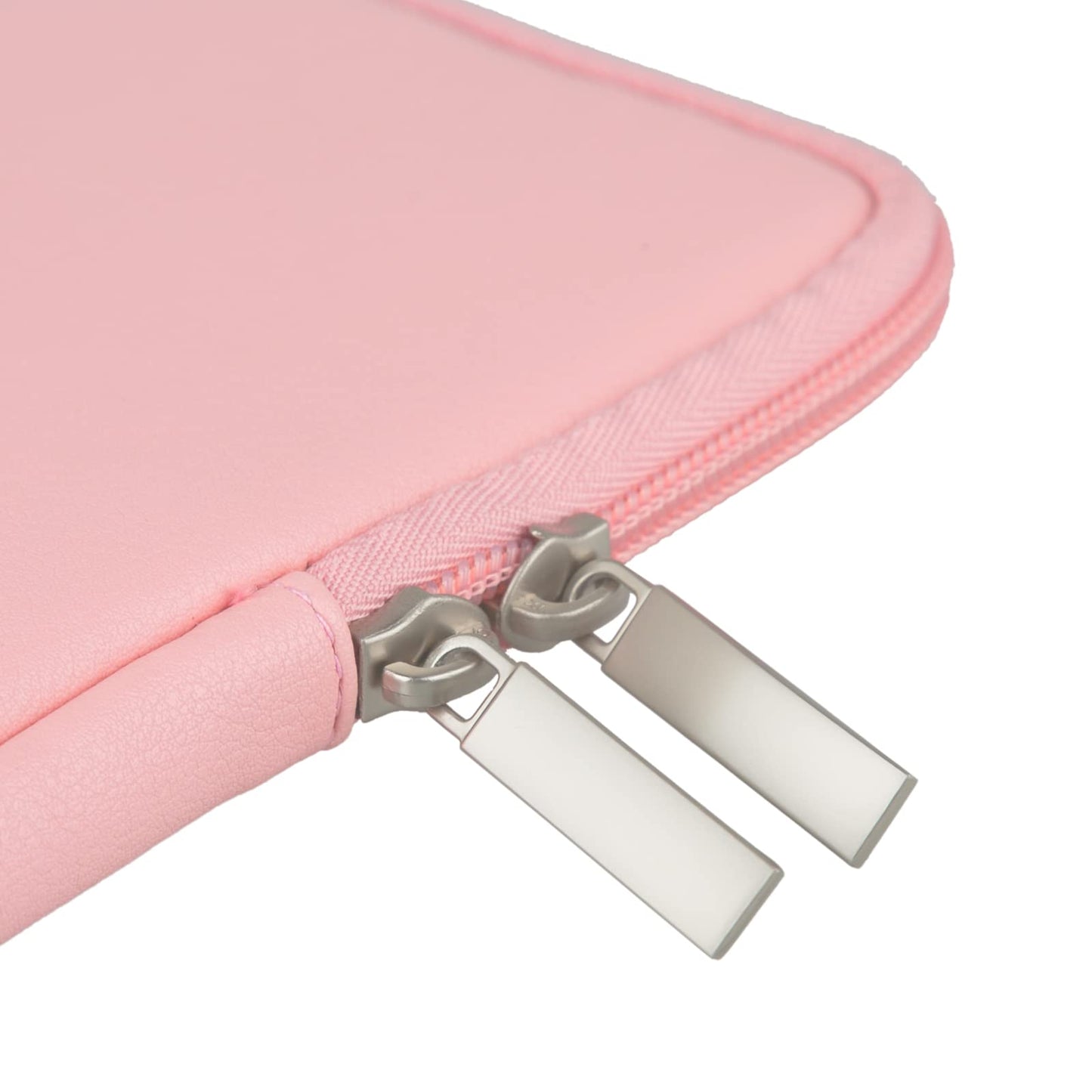RAINYEAR 13 Inch Laptop Sleeve Soft PU Leather Case Water Resistant Padded Zipper Protective Carrying Bag Compatible with 13.3" Notebook Computer Chromebook Ultrabook(Pink)