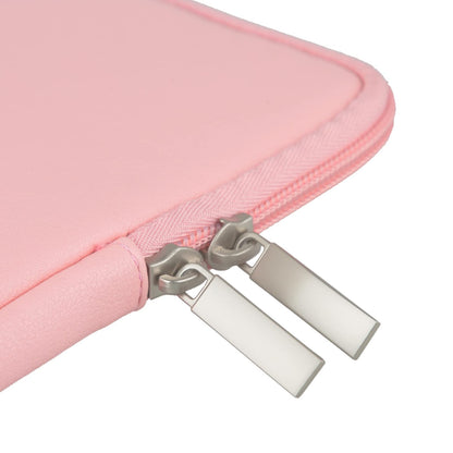 RAINYEAR 13 Inch Laptop Sleeve Soft PU Leather Case Water Resistant Padded Zipper Protective Carrying Bag Compatible with 13.3" Notebook Computer Chromebook Ultrabook(Pink)