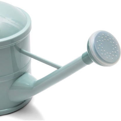 Small Mint Green Plastic Watering Can with Long Spout Sprinkler Head for Garden, Indoor and Outdoor Plants, Flowers (0.4 Gallon)