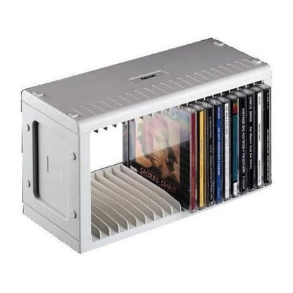Hama CD Rack for 20 CDs | CD Storage for Hanging or Standing, Space-Saving, Small CD Stand, for the Office or Any Room | Grey