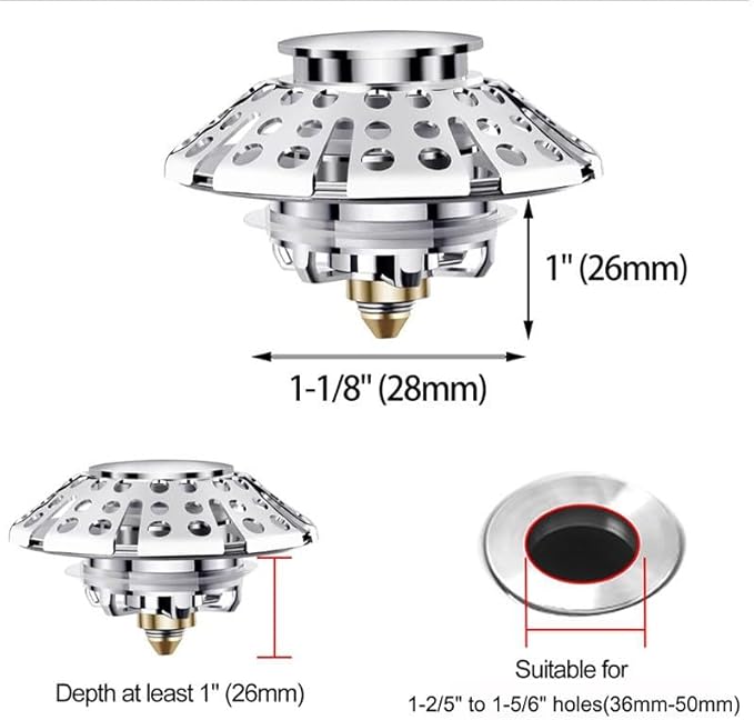 3-in-1 Bathtub Drain Stopper