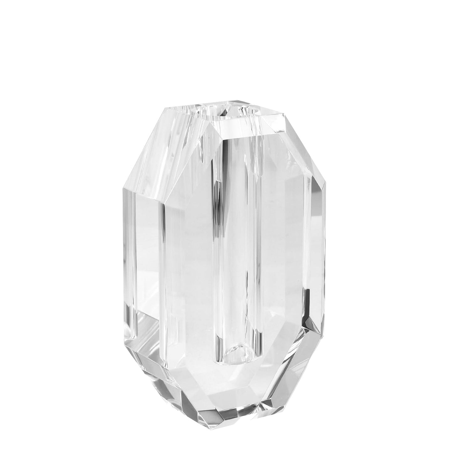 Crystal Vase 6.5-inch high, Suitable for Home Decoration, Wedding, Christmas and Any Other Occasions Crystal Flower Vase，Extravagant Gift, Clear