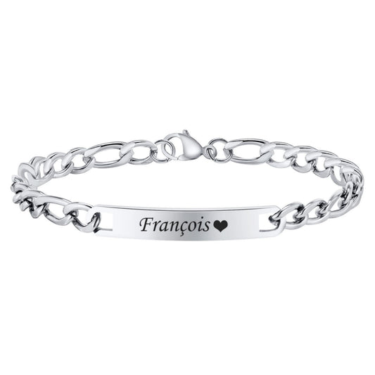 Personalized Matching Bracelet for Couple - Free Engraving Custom Couples Bracelets,Hypoallergenic Adjustable Stainless Steel Long Distance Relationship Jewelry,Promise Bracelet Gifts for Him and Her
