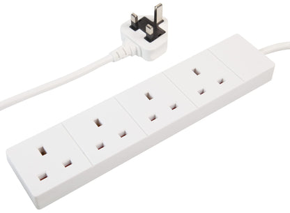 PRO ELEC PELB1517 4 Gang Extension Lead 2m, White