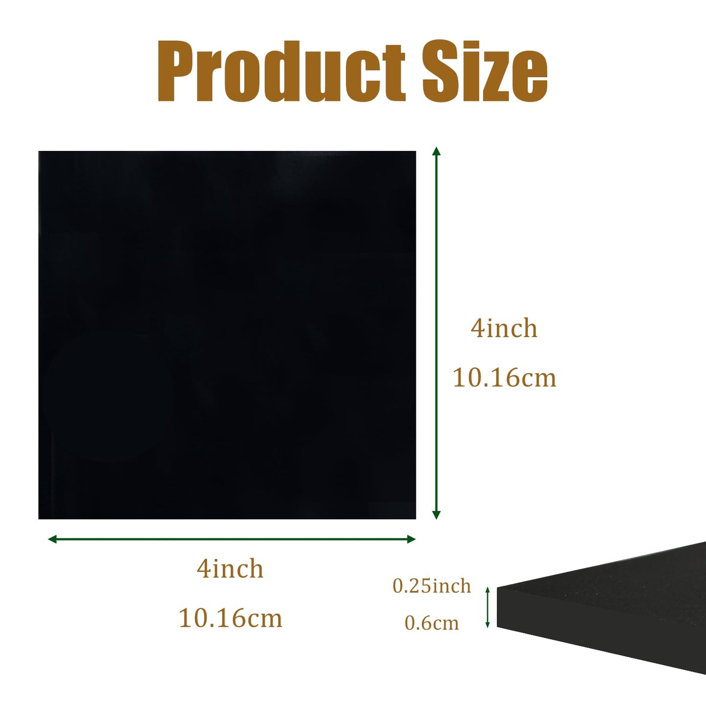 4 Pieces Anti Vibration Pads 1/4 in Thick X 4 in X 4 in, Neoprene Rubber Pads, Hard Rubber Block for Anti-Slip, Shock Absorption, Protection