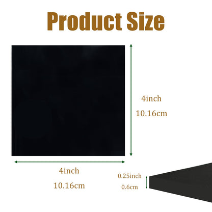 4 Pieces Anti Vibration Pads 1/4 in Thick X 4 in X 4 in, Neoprene Rubber Pads, Hard Rubber Block for Anti-Slip, Shock Absorption, Protection