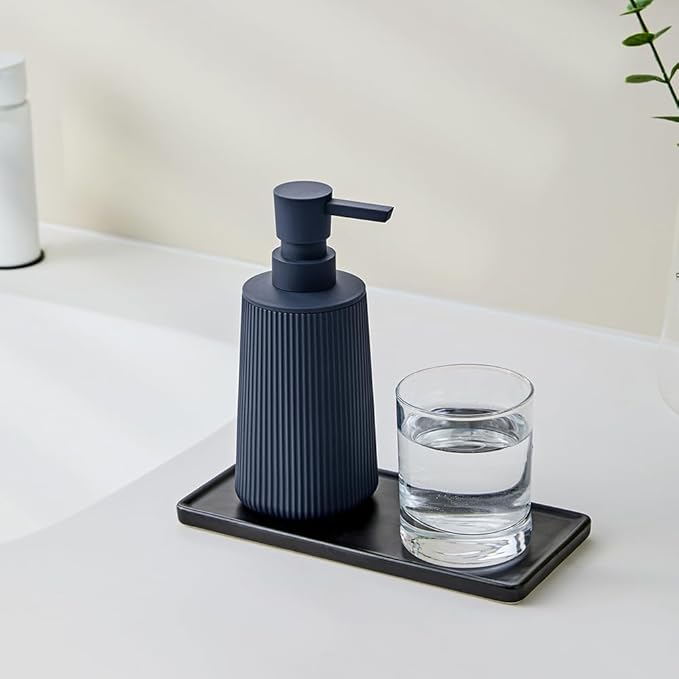 Small Soap Dispenser for Bathroom and Kitchen, Modern Farmhouse Striped Style