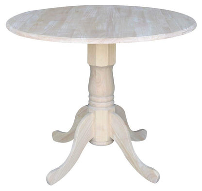 International Concepts 36-Inch Dual Drop Leaf Table, Solid Parawood, Unfinished