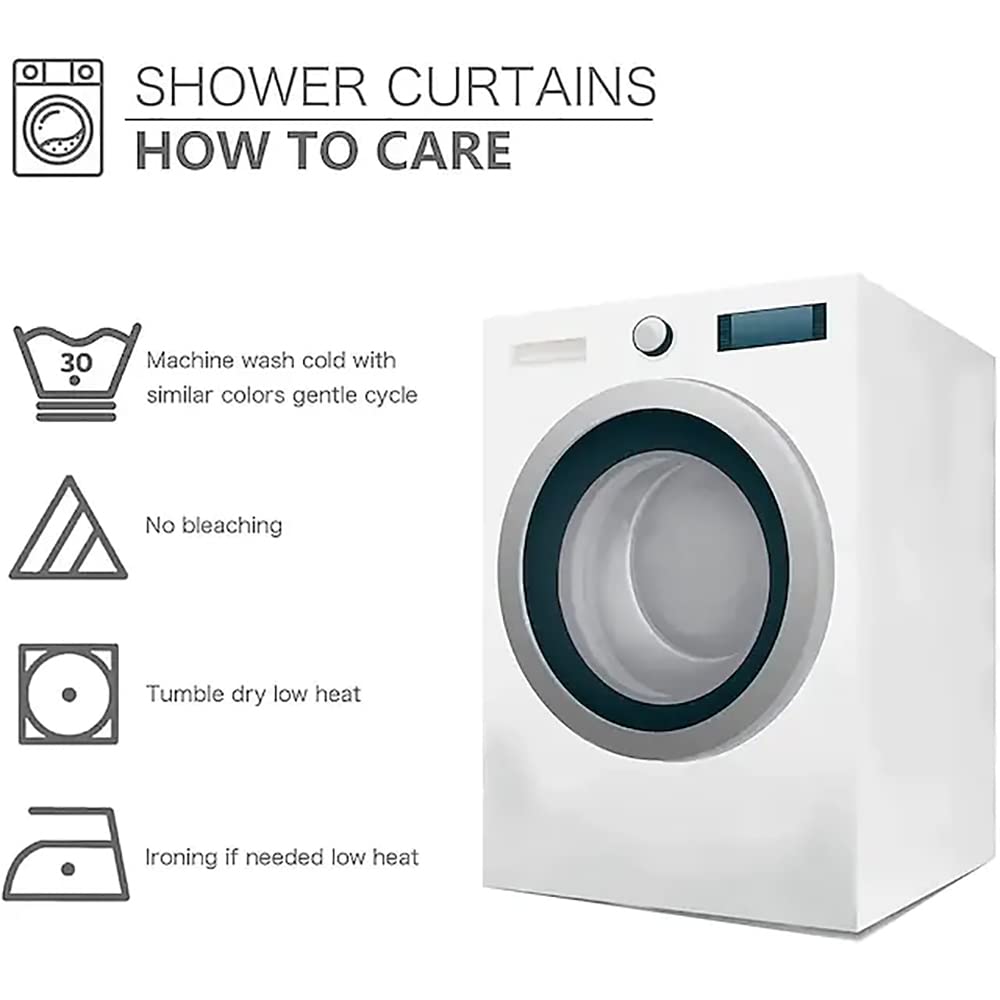 LYFANS Bathroom is Equipped with Mist Sunshine Forest 3D Shower Curtains, Deluxe Bathtub Standard Waterproof Shower Curtains, 12 White Hooks,59x71 Inch Washable Fabric Shower Curtain.