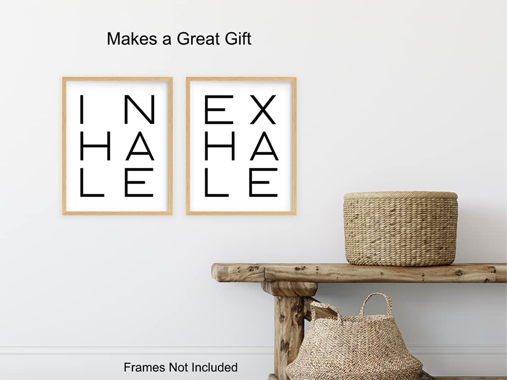 Inhale Exhale Wall Art - Zen Inspirational Meditation Wall Art Print - Unframed Typography - Spiritual Gift for Meditation Fans - Great for Bedroom, Yoga Studio - Chic Home Decor - 8x10 Print