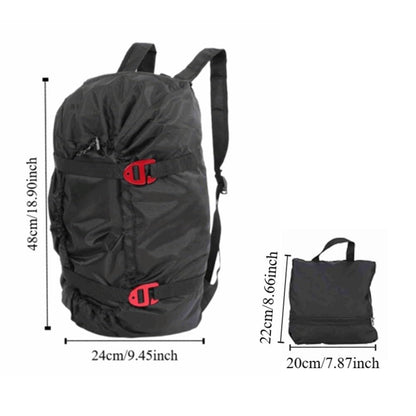MOPFOL Rock Climbing Rope Bag – Water proof Oxford Folding Storage Backpack with Ground Sheet, Adjustable Shoulder Strap for Outdoor Camping, Hiking(Black)