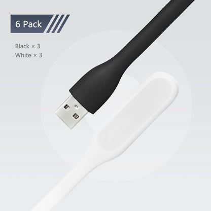 USB LED Light Lamp for Power Bank (10 PCS) Portable Eye Care Mini Night Light with Flexible Arm, USB Gooseneck Reading Lamps Book Light,Compatible for Desktop, Notebook Laptop (10-Black)
