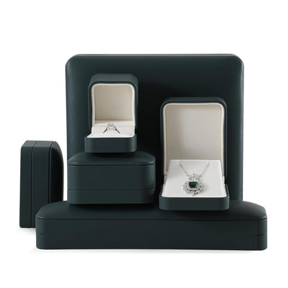 Yinbeini Leather Jewelry Box, Green Earring Storage, Luxury Gift Box for Engagement, Wedding, Elegant Diamond Case