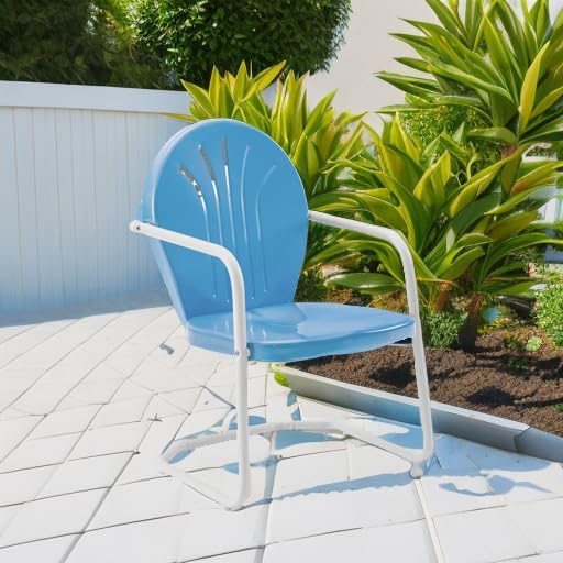 Crosley Furniture Griffith Outdoor Chair, Retro Metal Patio Chairs