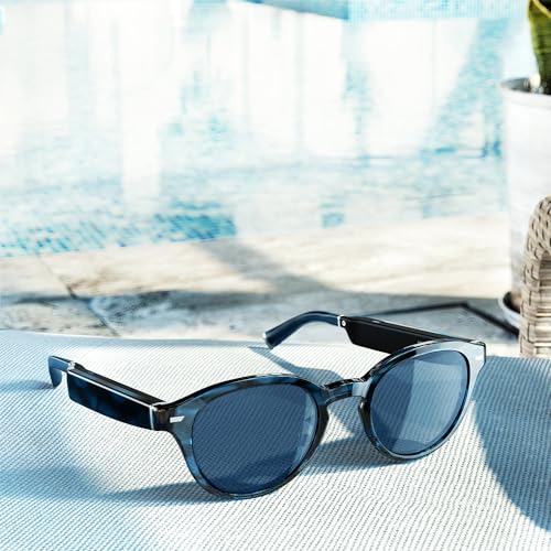 Amazon Echo Frames, an Alexa device (newest model), Smart glasses with Alexa, Modern Rectangle frames in Charcoal Gray with polarized sunglass lenses