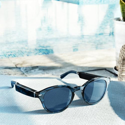Amazon Echo Frames, an Alexa device (newest model), Smart glasses with Alexa, Modern Rectangle frames in Charcoal Gray with polarized sunglass lenses