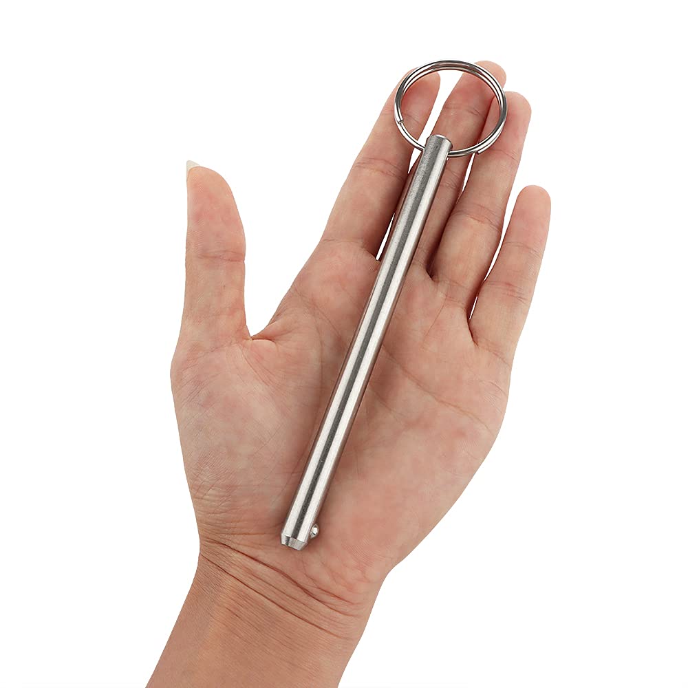 2 Pack Quick Release Pin, Diameter 5/16"(8mm), Overall Length 4.72"(120mm), Usable Length 4.13"(105mm), Full 316 Stainless Steel, Bimini Top Pin, Marine Hardware