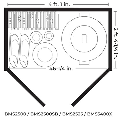 Suncast 34 Cu Ft Capacity Horizontal Outdoor Storage Shed for Garbage Cans, Garden Accessories, Backyard, and Patio Use, Vanilla