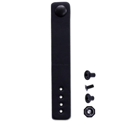[2 Pack] IWB Belt Loop - (8-9oz Leather) - Black w/Black Pull-The-Dot Snap & Mounting Hardware - 6.0 x 0.875 Inches - for IWB Holster Carry - (Fit 1.25-2.00 Inch Belts (Adjustable)