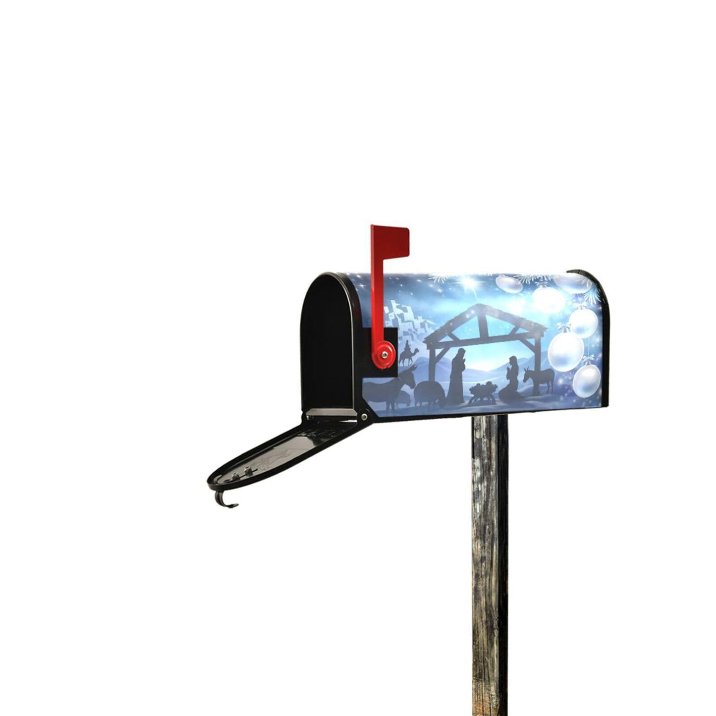 WOOR Nativity Christmas Abstract Magnetic Mailbox Cover MailWraps Garden Yard Home Decor for Outdoor Oversized-25.5" x20.8"