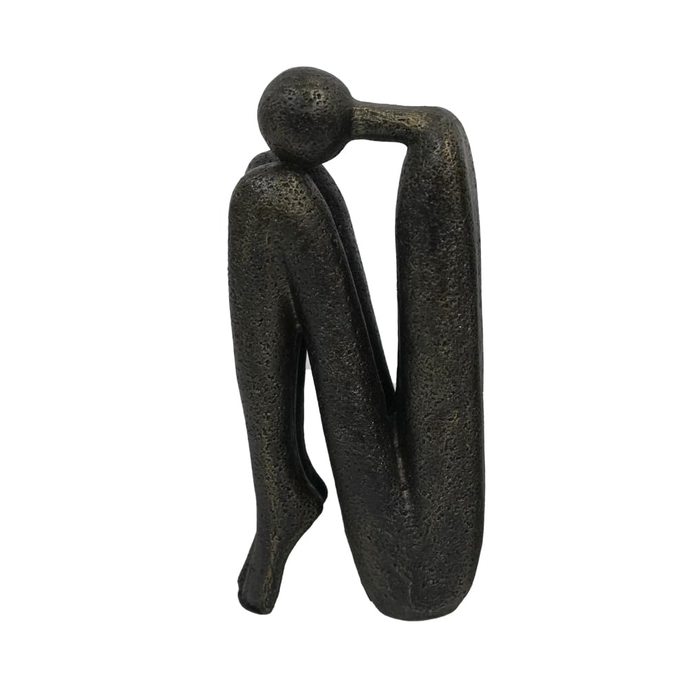 Thinker Decorative Bookends for Shelves, 1 Pair Heavy-Duty Book Ends Holder, Resin Book Stopper for Office Home Living Room Decor