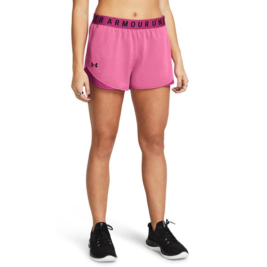 Under Armour Women's Play Up Twist 3.0 Shorts, (686) Astro Pink/Astro Pink/Black, Large