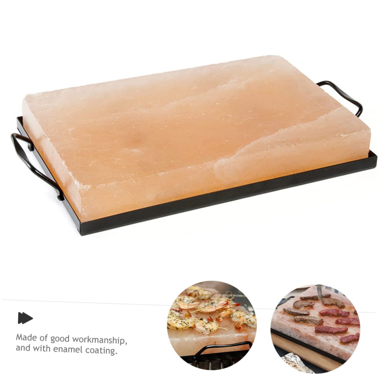 SEWOART Grill Salt Plate Rack Sturdy Metal Salt Block Holder Versatile BBQ Cooking Tool Heatproof Odorless Great for Camping Home