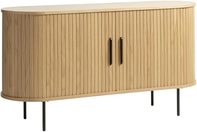 Unique Furniture Modern 2-Door Slideboad in Natural Oak