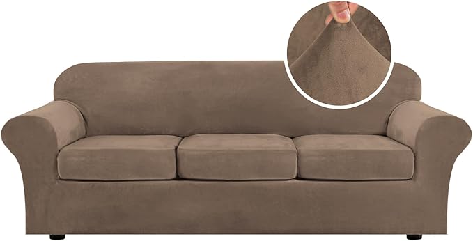 H.VERSAILTEX High Stretch Sofa Slipcover 4 Piece Cover Velvet Furniture