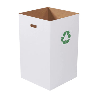 Box USA 40 Gallon 18" L x 18" W x 30" H 10-Pack Cardboard Trash Cans and Recycling Bins, Reusable or Disposable Pop Up Garbage Boxes for Parties, Outdoor Events, Heavy Duty, Recycle