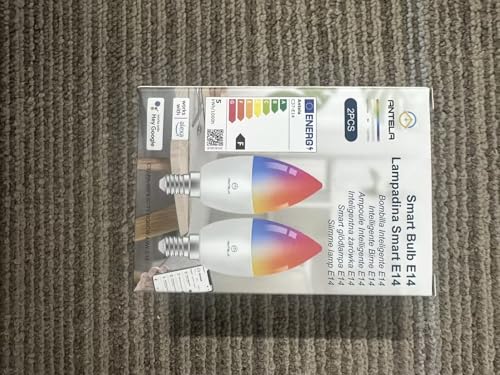 ANTELA Smart Bulb E14 Alexa Light Bulb C37 LED Dimmable Bulb RGB 16 Million Colors 2700-6500K, Smart Life APP Control, Voice Control, Compatible with Alexa, Google Home, 2PCS