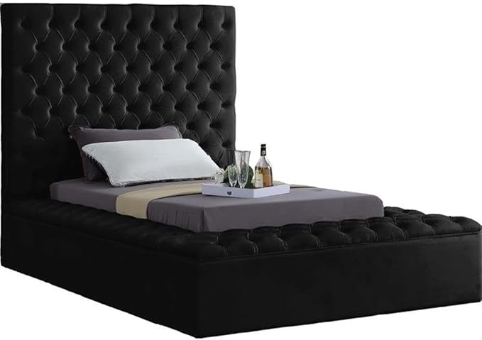 Meridian Furniture Bliss Collection Modern | Contemporary Velvet Upholstered Bed