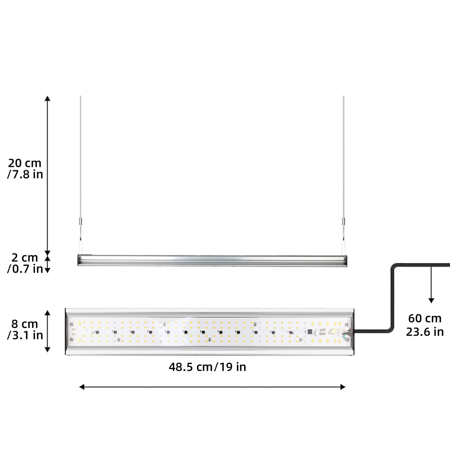CANAGROW CG-400 LED Grow Lights for Indoor Plants, Upgraded Full Spectrum Plant Light with 5000K 3000K Daylight + 660nm Red Hanging Growing Lamps for Seed Starting Seedlings Succulents Vegetable