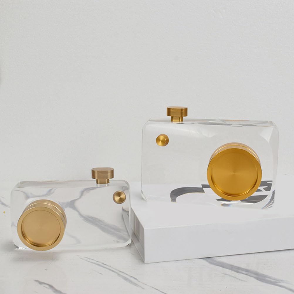 Angoily Crystal Camera Statue Charming Camera Decor for Home Office Elegant Tabletop Adornment present for Photography Lovers Stylish Miniature Decoration