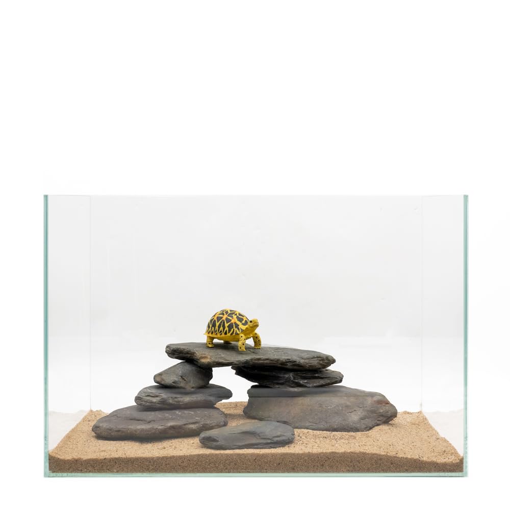 KINGRUI Aquarium Rocks Stream Turtle Platform Natural Slate 3-8 inches Basking Rock for Aquarium Decoration Turtle Tanks Amphibian Reptile Terrariums-10lb