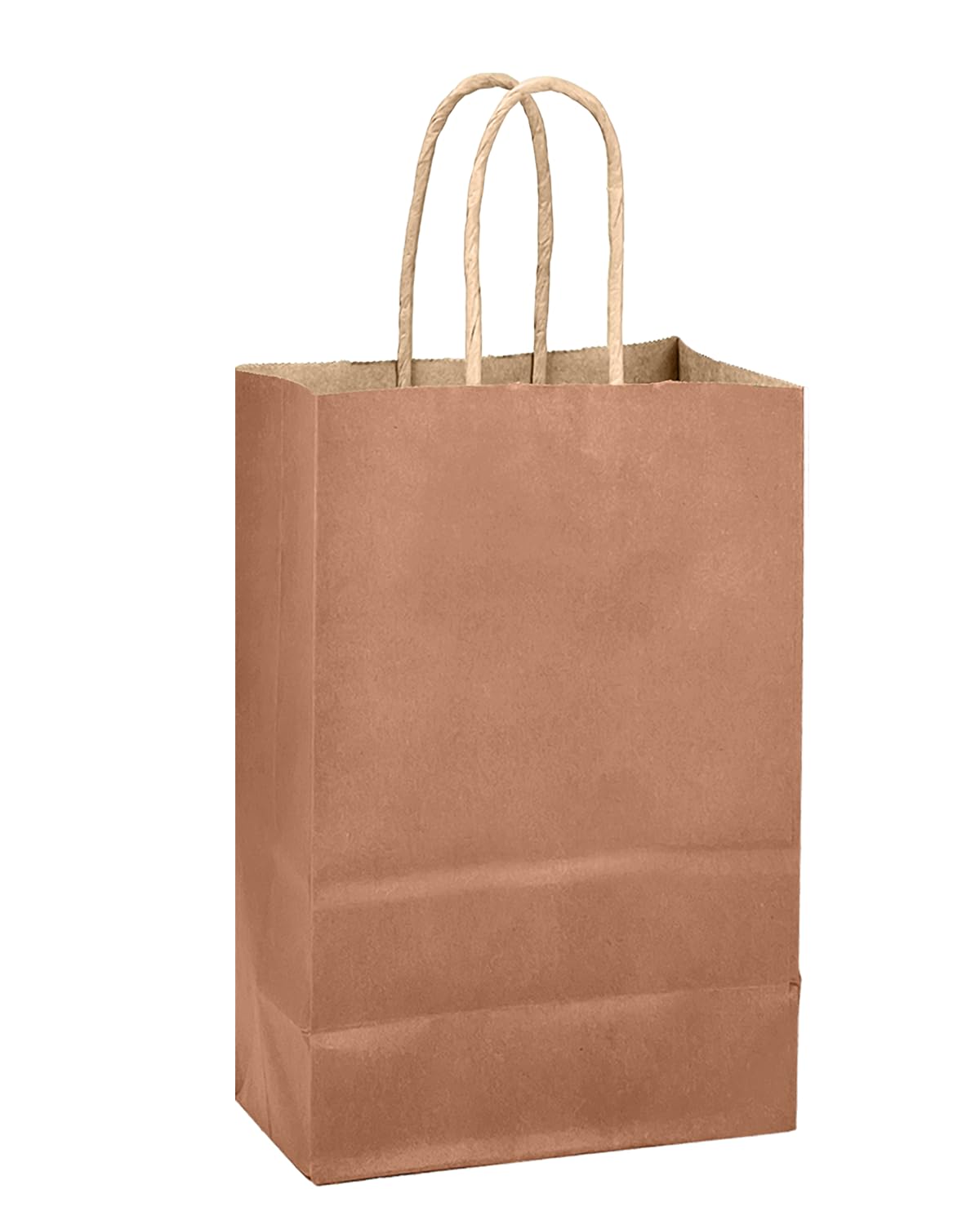 qiqee Apricot Gift Bag with Handles Bulk 24Pcs Paper Bags -10.6"x8.3"x4.3"Party Favor Bags - Solid Color