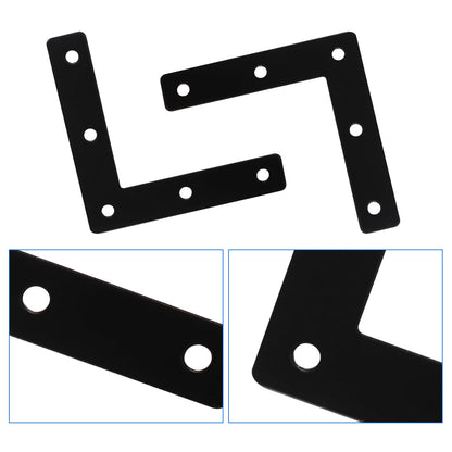 Hordion 10Pcs 3 x 3 Inch L Bracket Corner Brace (80 X 80mm), Iron Flat Corner Bracket, Metal L Shaped Support Brace, Right Angle Repair Plates with Screws