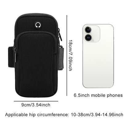 Phone Holder for Running, Universal Adjustable Arm Band Key Card Bag Fit Gym Jogging Hiking Exercise Walking Workout, Running Armband for Phone Under 7 Inch(Black)