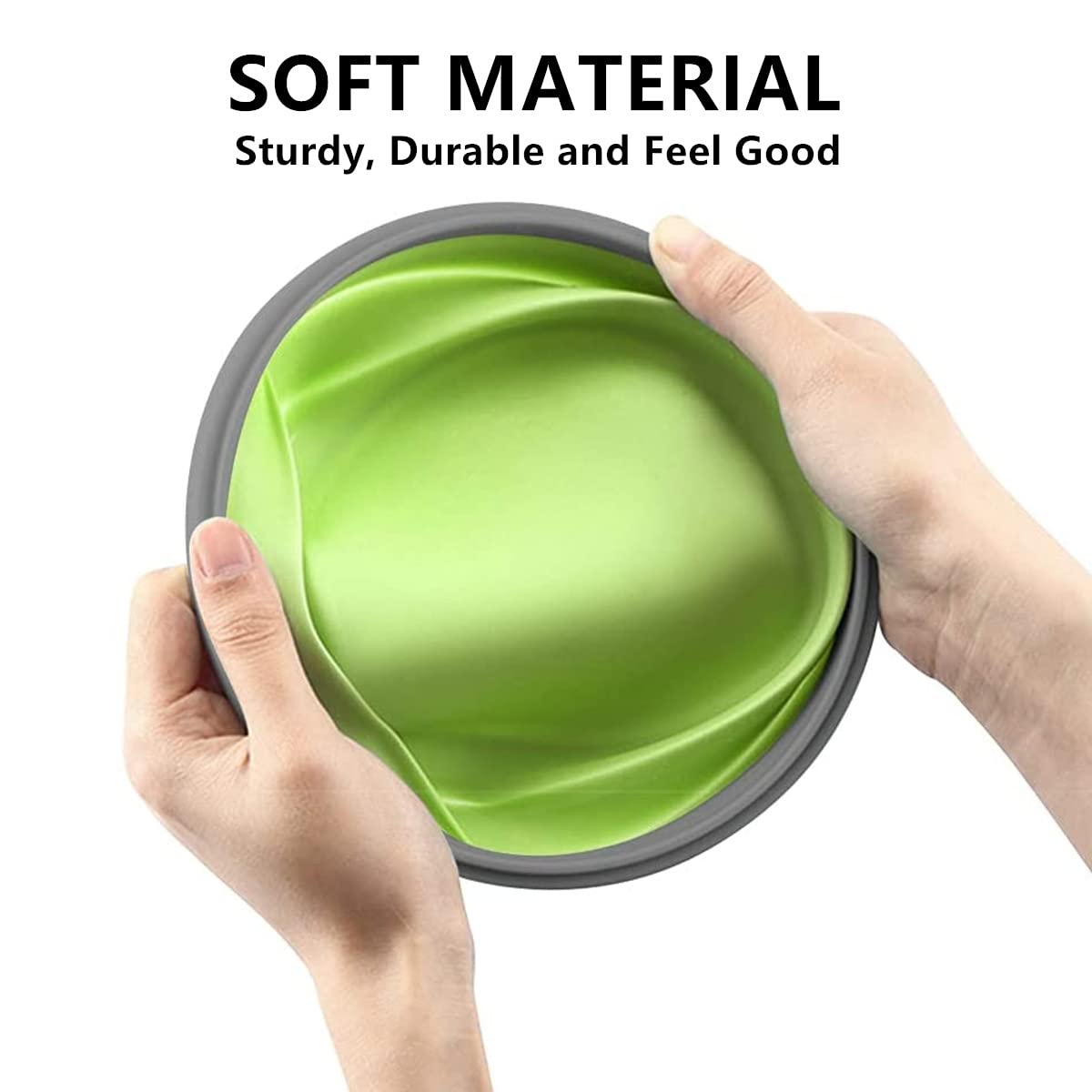 Collapsible Bowls For Camping, Set of 4 Silicone Food Storage Containers with Lids, Rv storage and organization, Rv Kitchen Accessories, BPA Free, Microwavable, Freezer, Dishwasher Safe Green