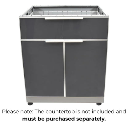 Blue Sky Outdoor Living, OKC3024GDR1DG, 2-Door, 1-Drawer Outdoor Kitchen Cabinet – Durable Weather-Resistant Storage for Patios, Backyards, and Grilling Stations – Slate Gray
