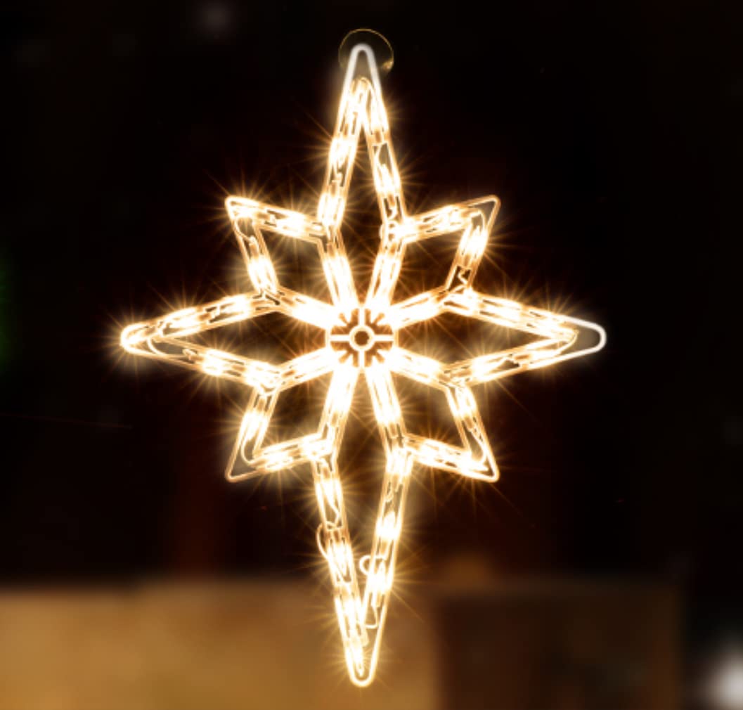 LAMPHOME 18" 50 Lighted Bethlehem Star Christmas Light Window Sculpture Decoration