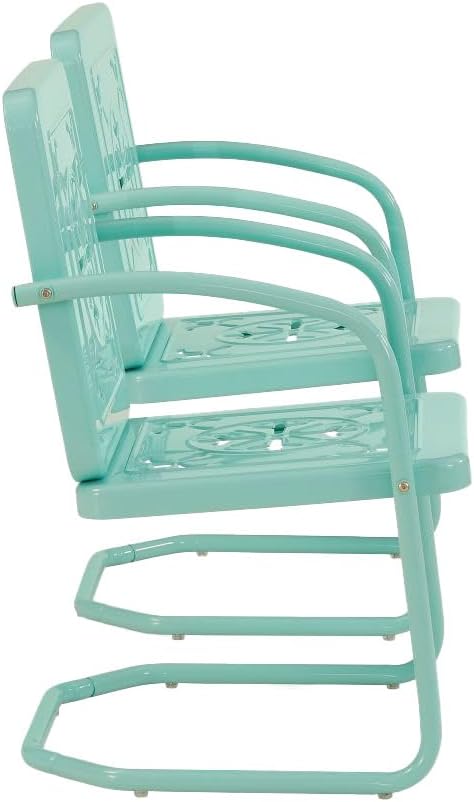 Crosley Furniture Azalea 2-Piece Outdoor Chair Set, Vintage Retro Metal Patio